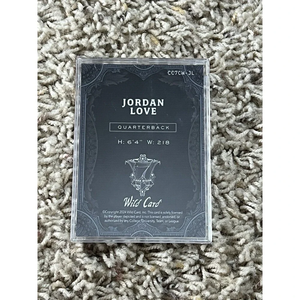 Jordan Love 6/6 Green Bay Packers Wild Card 7 Card Studs